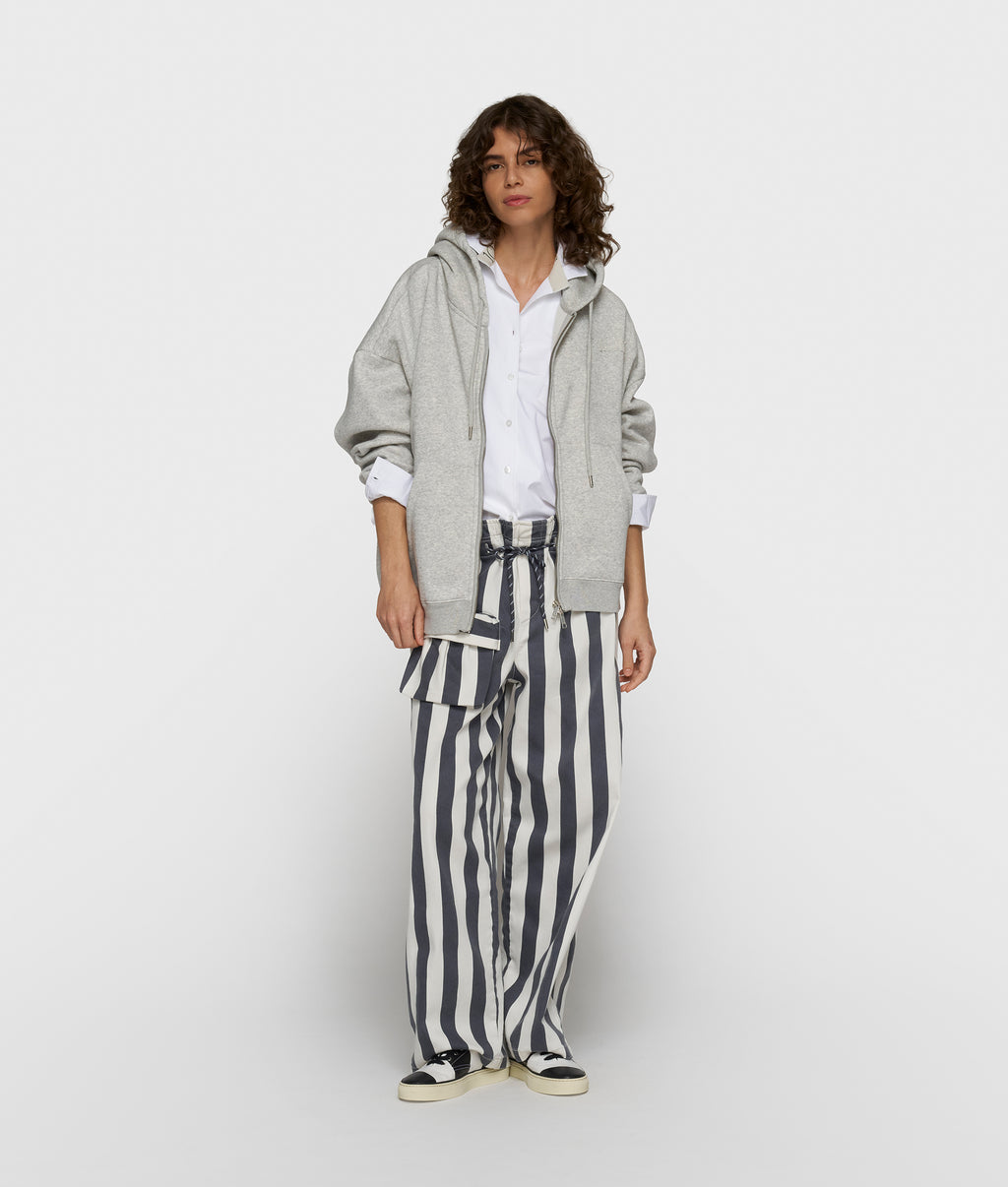 zip cardigan | light grey melee