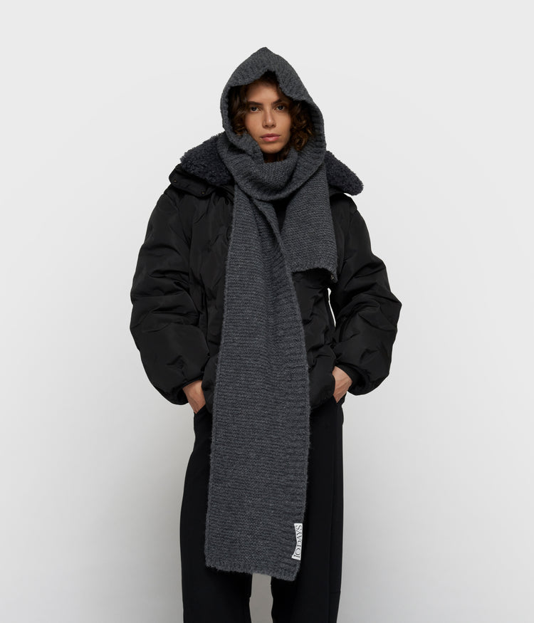 hooded knit scarf | antra melee