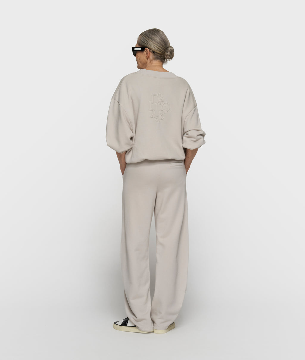 v-neck balloon sweater | stone