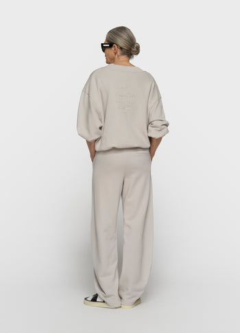 v-neck balloon sweater | stone