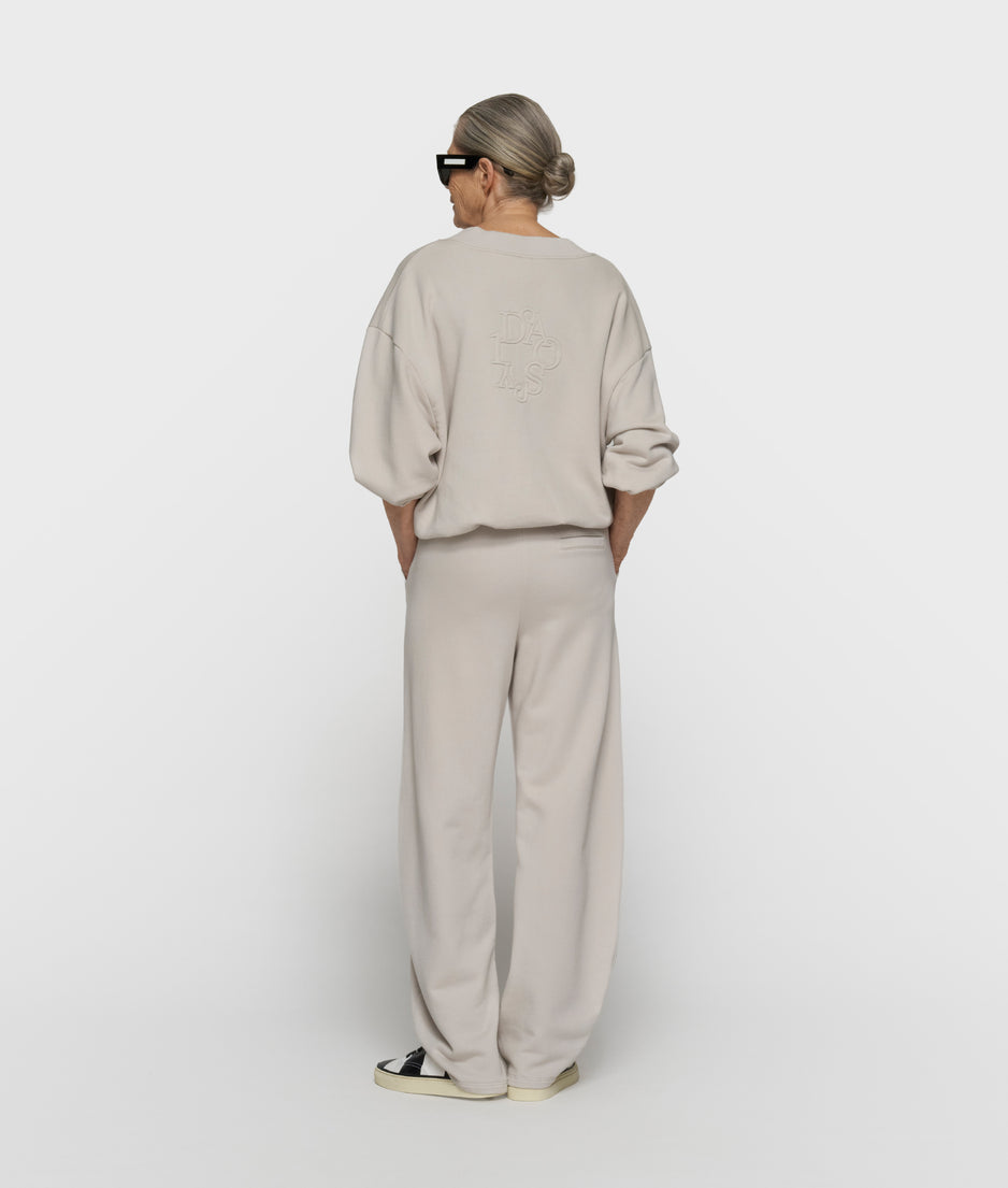 v-neck balloon sweater | stone