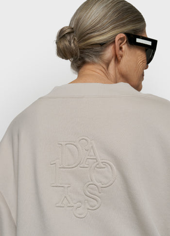 v-neck balloon sweater | stone