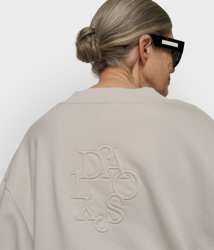 v-neck balloon sweater | stone