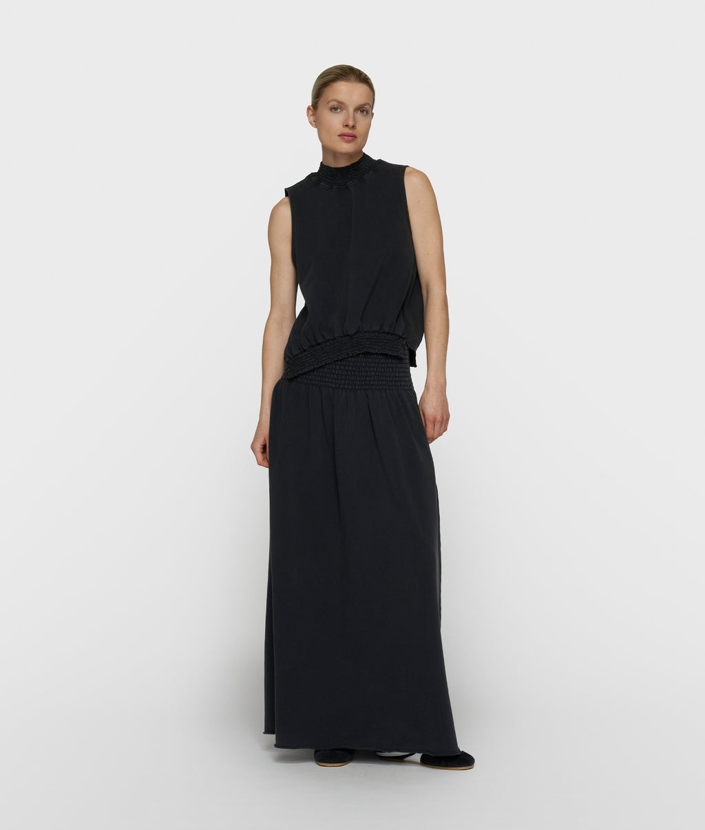 smock skirt washed | dark charcoal