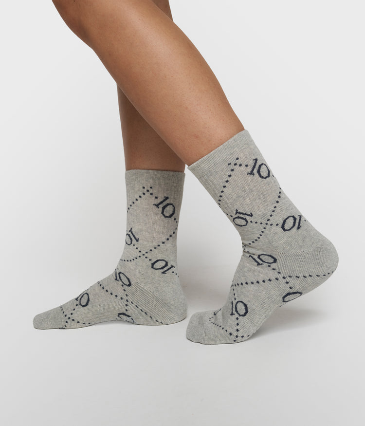 socks all-over monogram | light grey melee