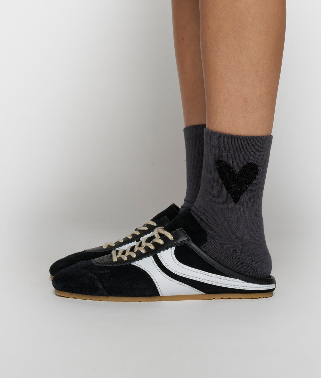socks heart | steel blue