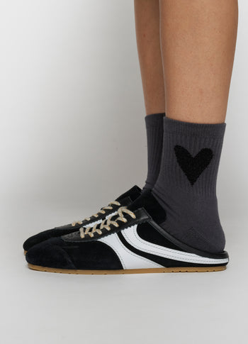 socks heart | steel blue