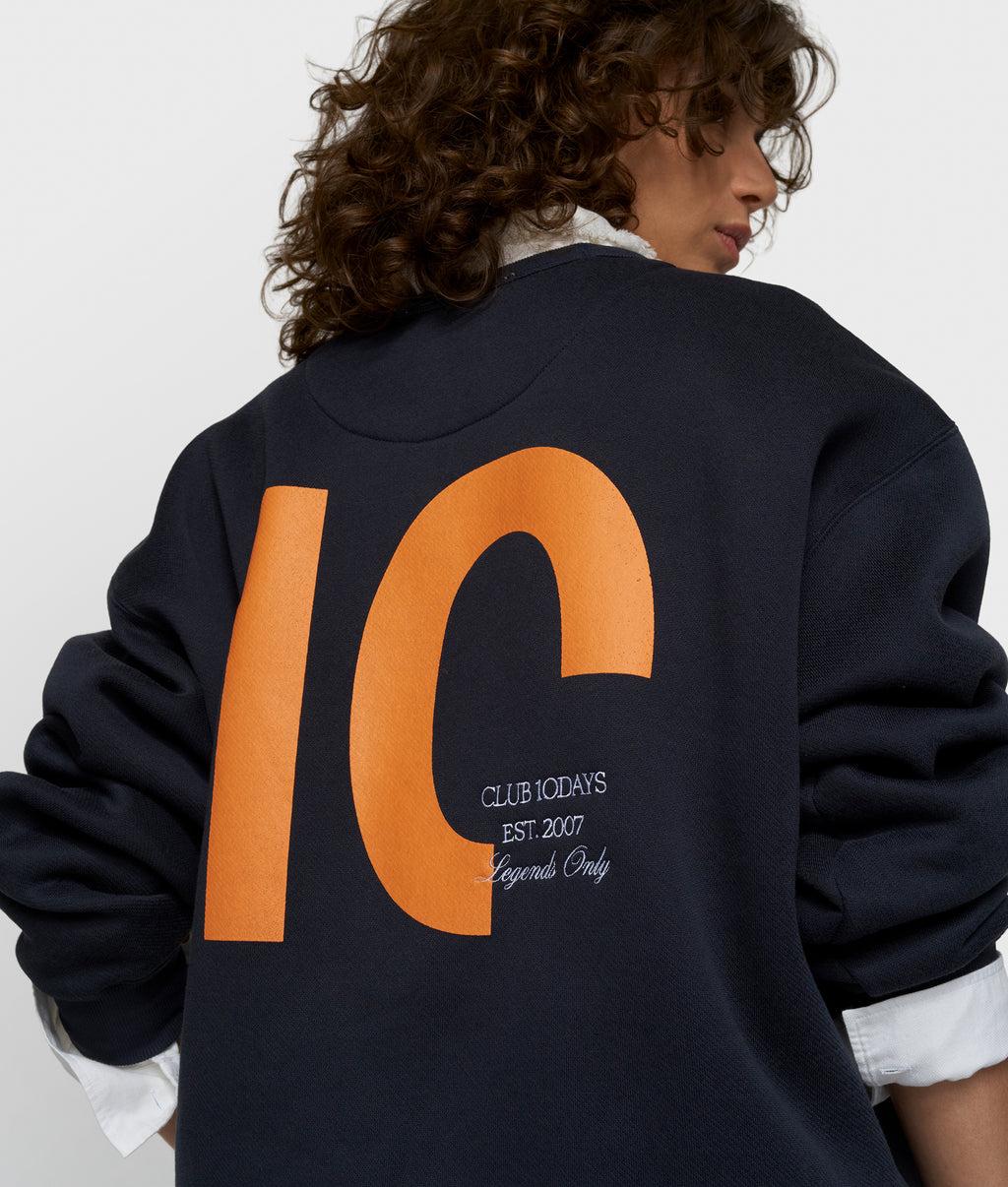 statement sweater | dark blue