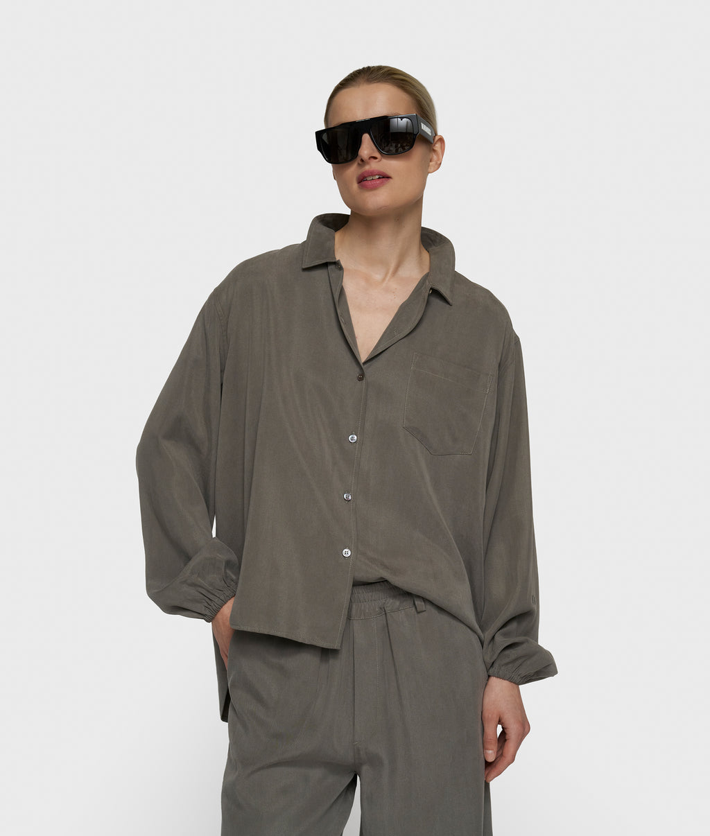 lyocell shirt | dark fog