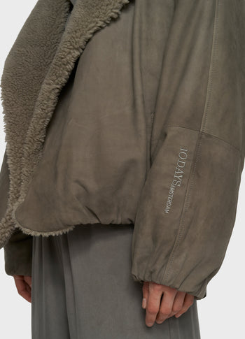 suede jacket | dark fog