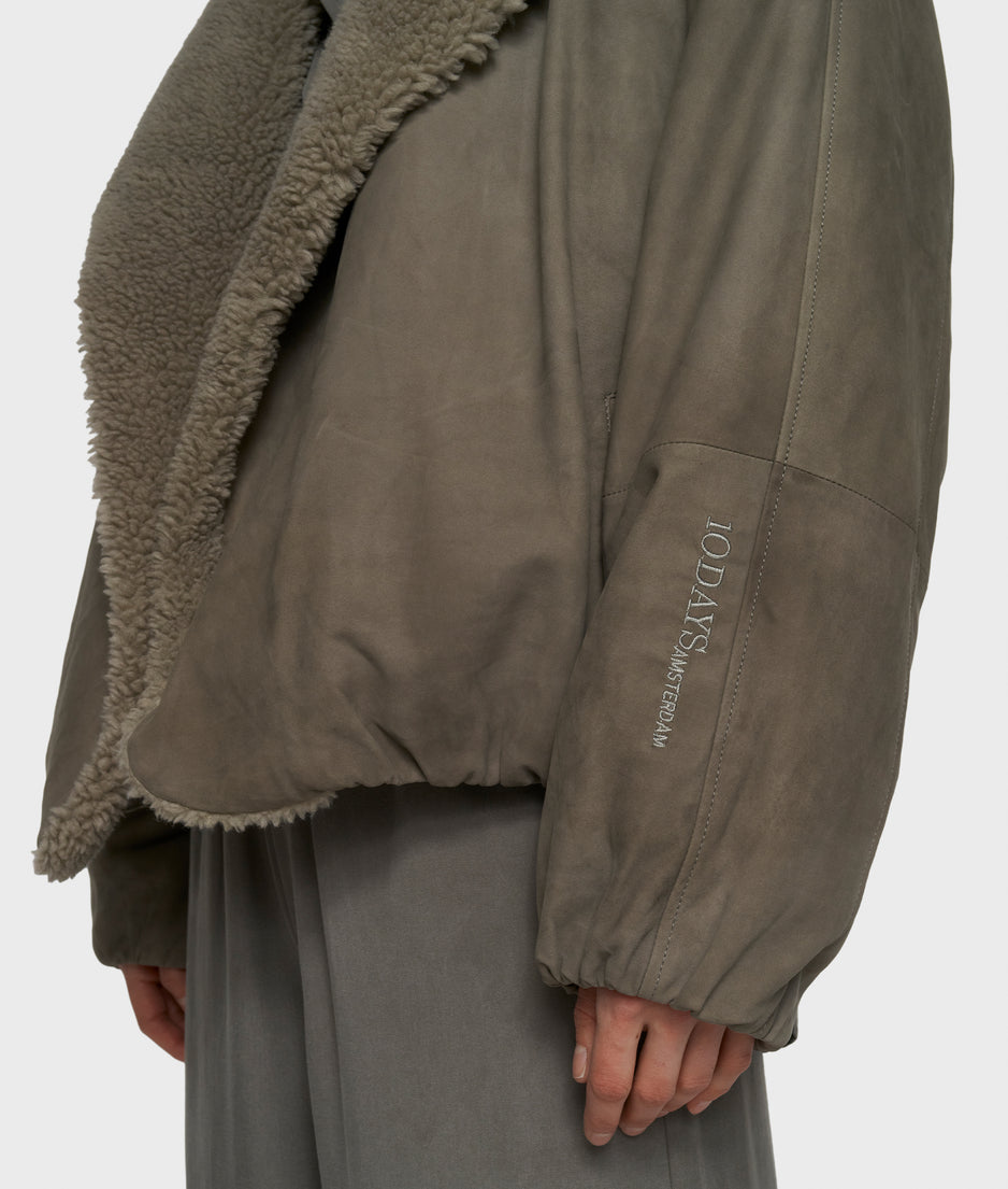 suede jacket | dark fog