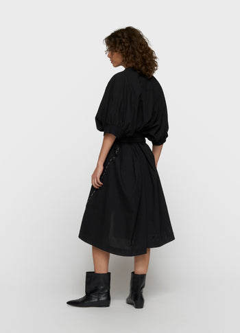sleeveless dress voile | black