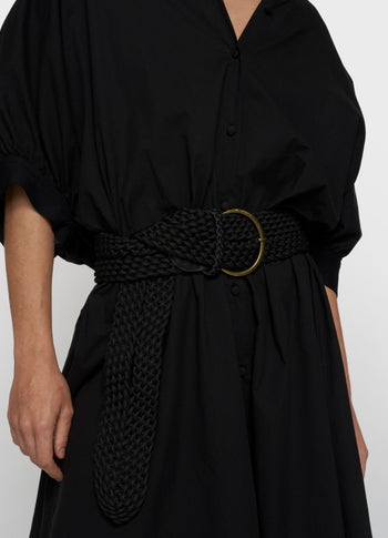 sleeveless dress voile | black