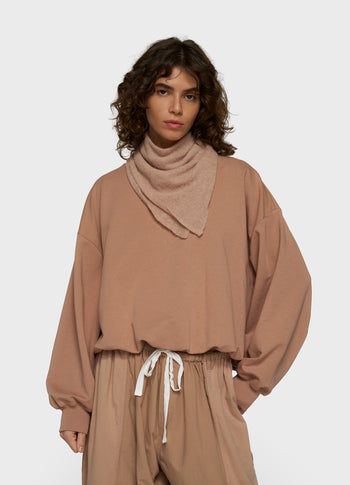 pleated sweater | light fudge