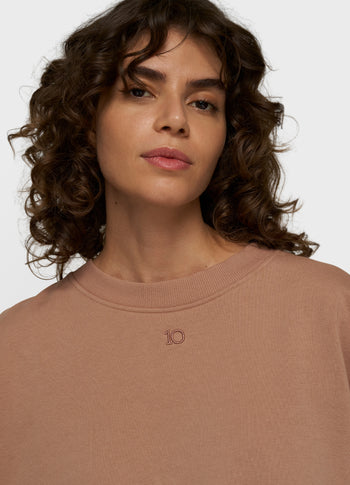 pleated sweater | light fudge