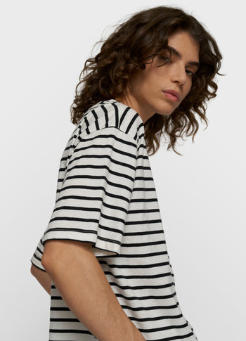 THE TEE STRIPES | white/black