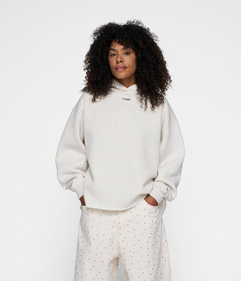 statement hoodie | soft white melee