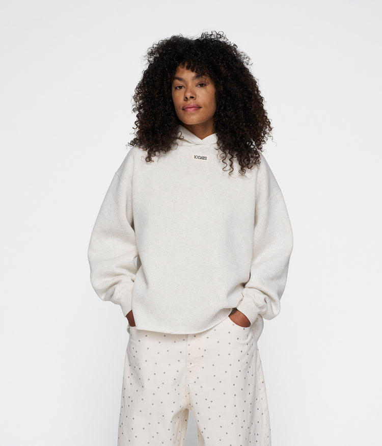 statement hoodie | soft white melee