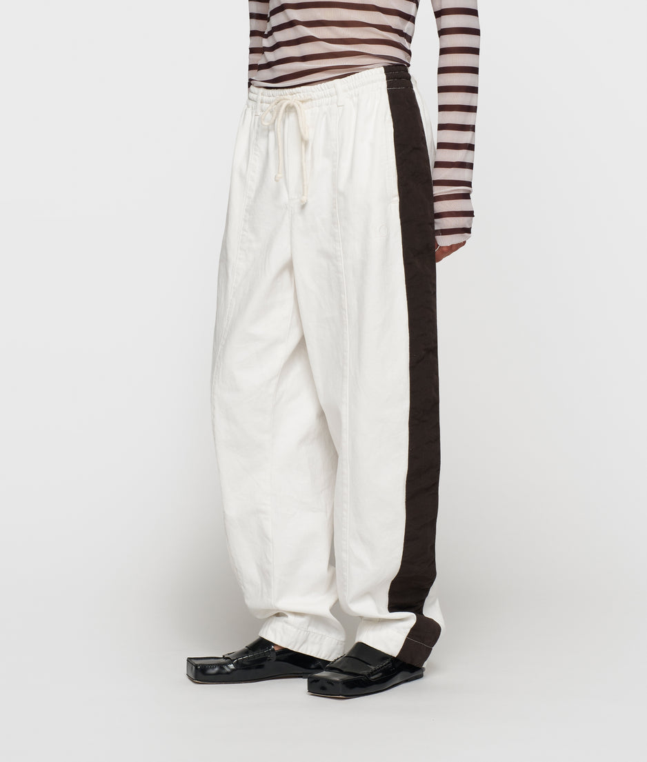 wide tapered pants twill | ecru