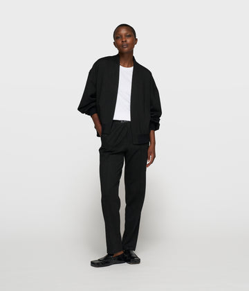 slim pants pinstripe | black