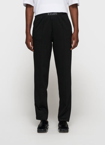 slim pants pinstripe | black