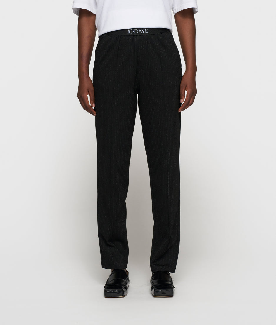 slim pants pinstripe | black