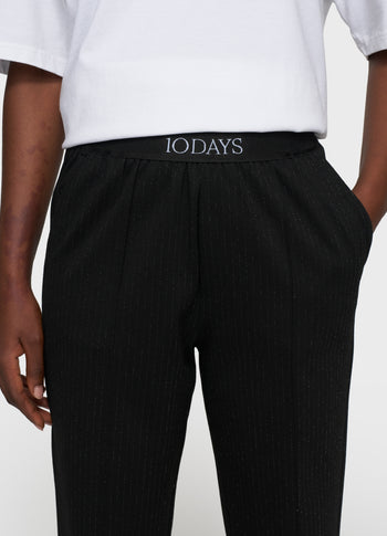 slim pants pinstripe | black