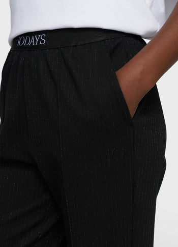 slim pants pinstripe | black