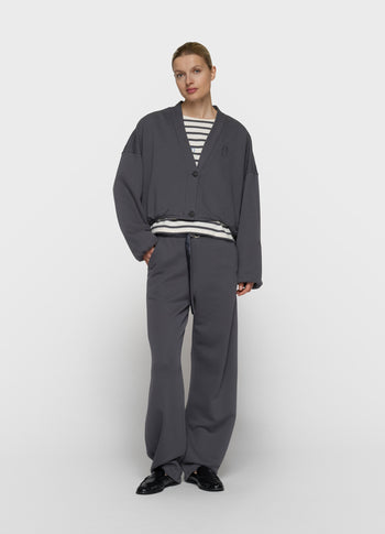 reversible cardigan fleece | steel blue