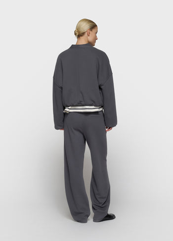 reversible cardigan fleece | steel blue