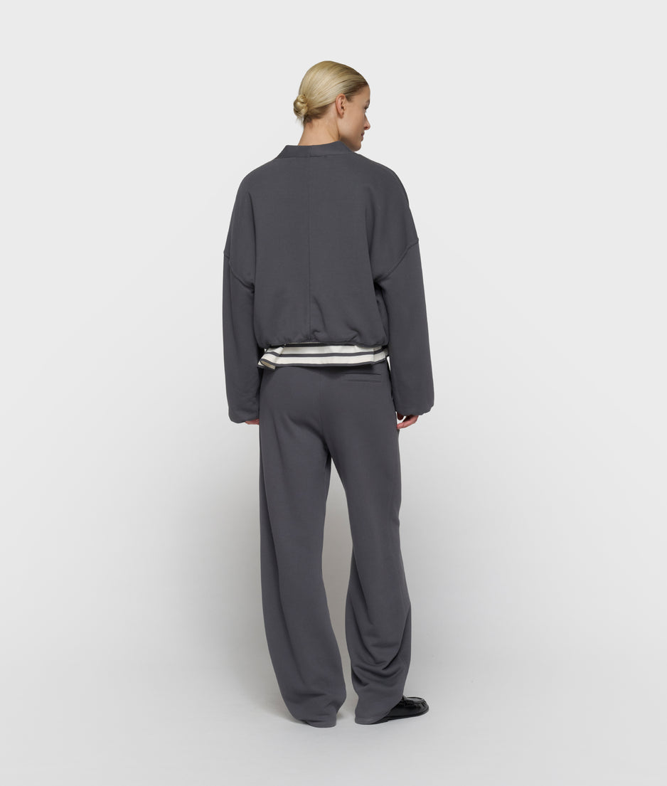 reversible cardigan fleece | steel blue