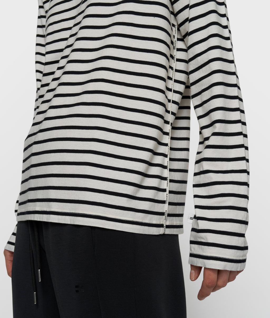 THE LONG SLEEVE TEE STRIPES | white/black
