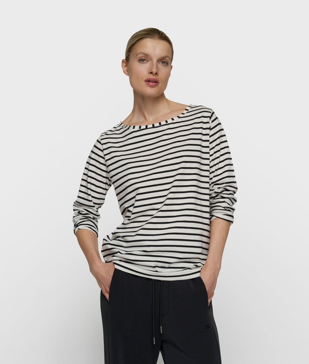 THE LONG SLEEVE TEE STRIPES | white/black