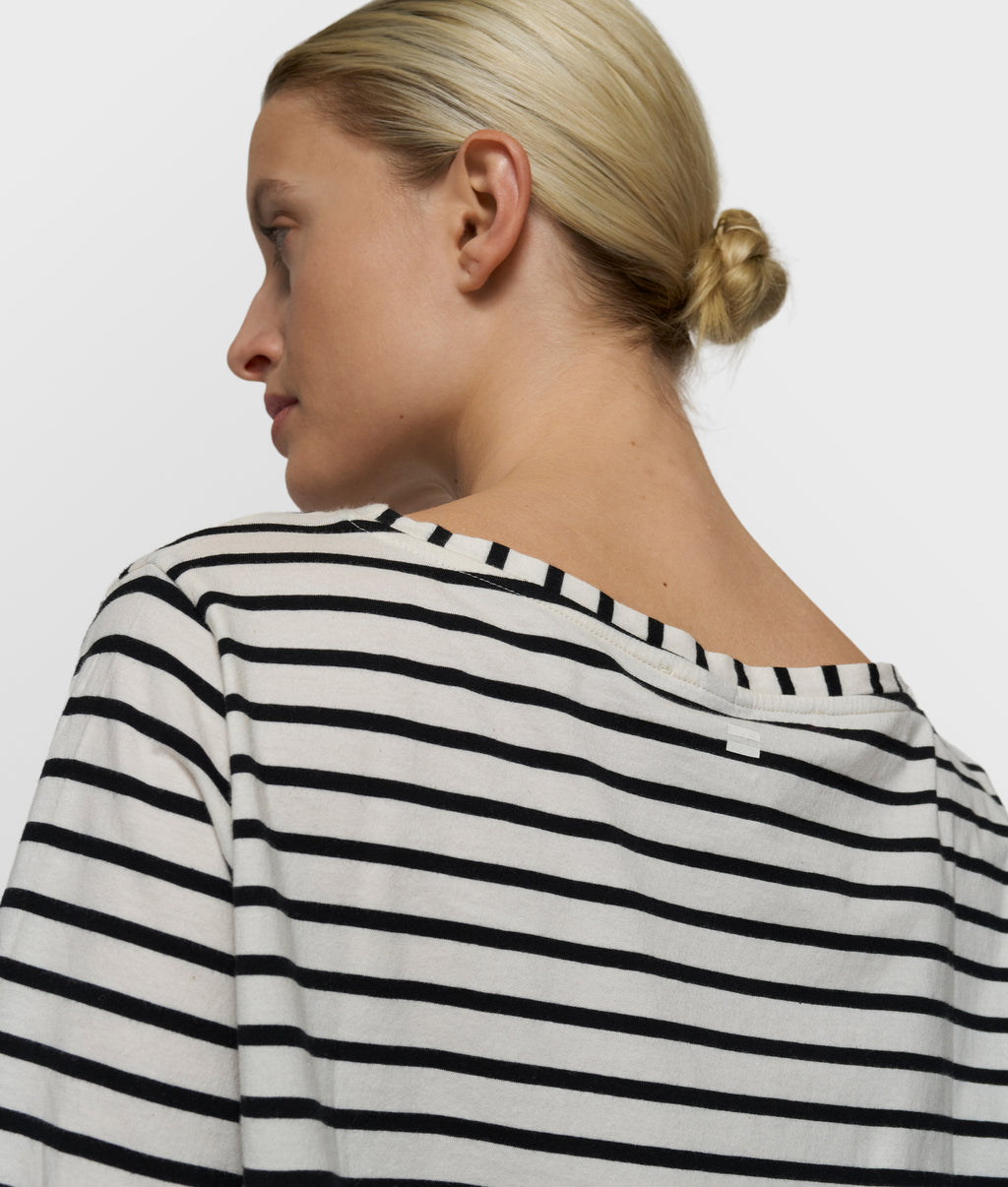 THE LONG SLEEVE TEE STRIPES | white/black