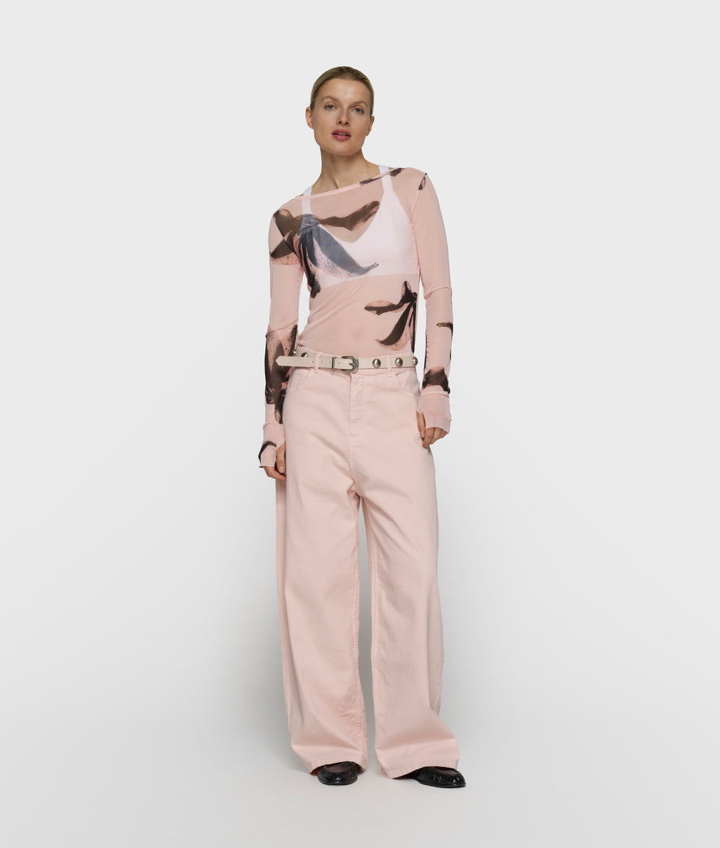 wide pants twill | powder