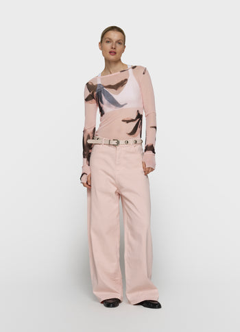 wide pants twill | powder