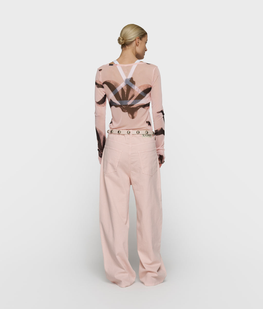 wide pants twill | powder