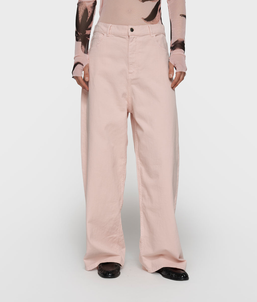 wide pants twill | powder