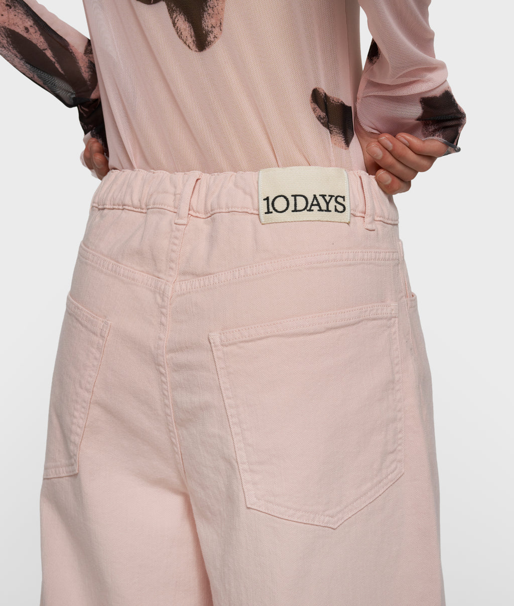 wide pants twill | powder