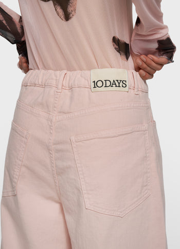 wide pants twill | powder