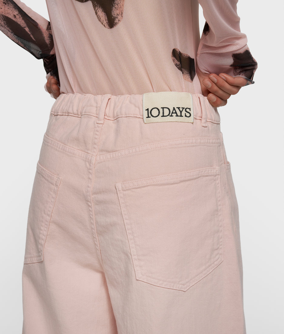 wide pants twill | powder