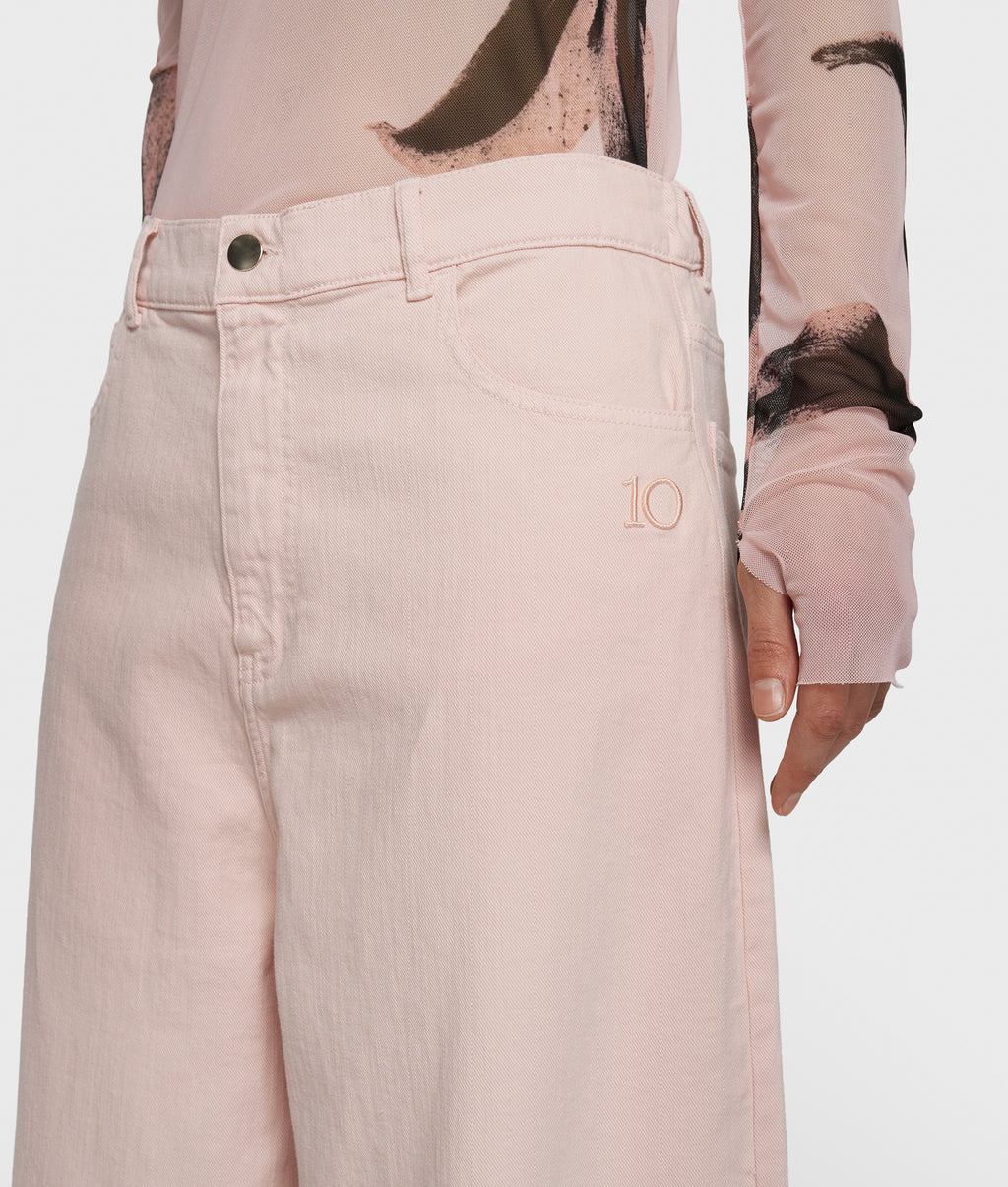 wide pants twill | powder