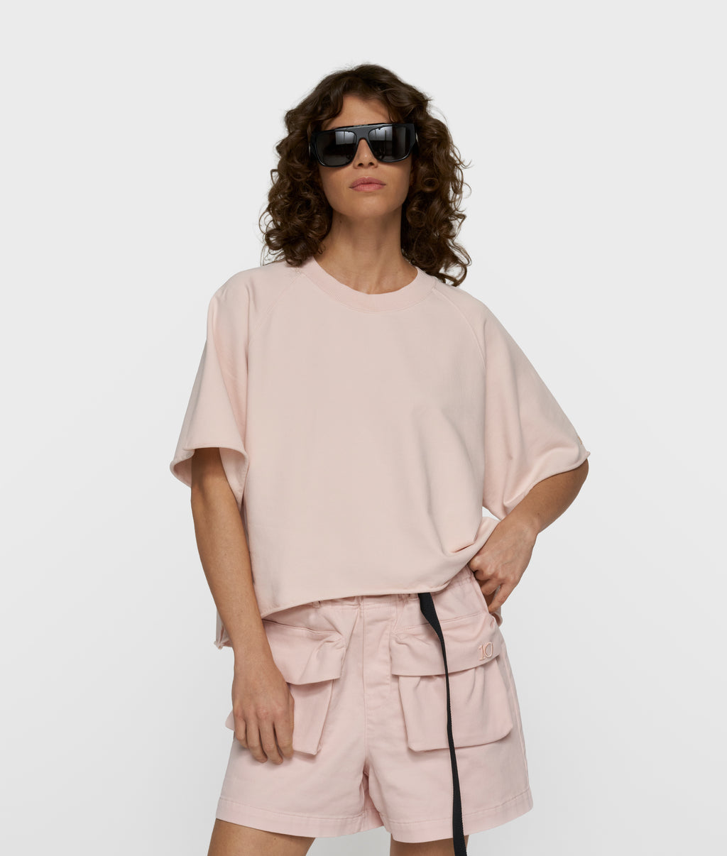 short sleeve LA sweater | powder