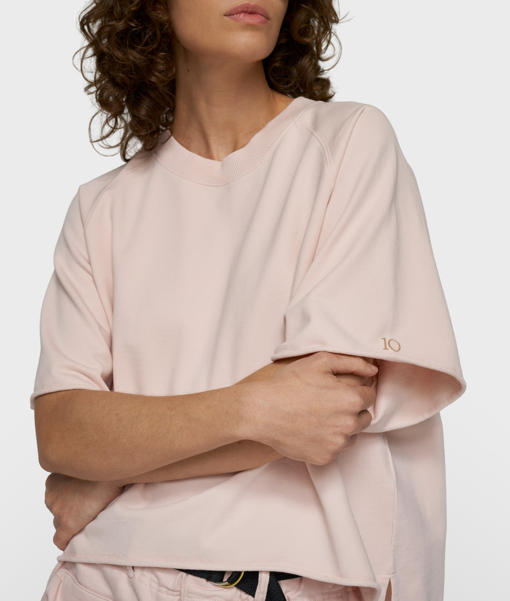 short sleeve LA sweater | powder