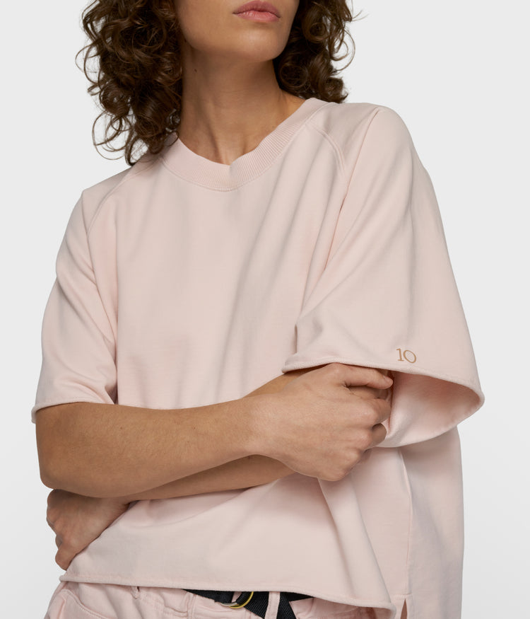 short sleeve LA sweater | powder
