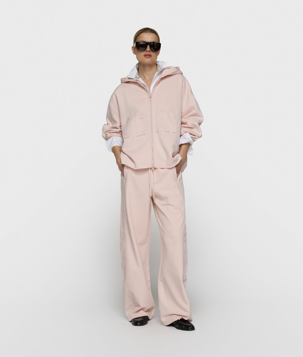 statement zip hoodie | powder