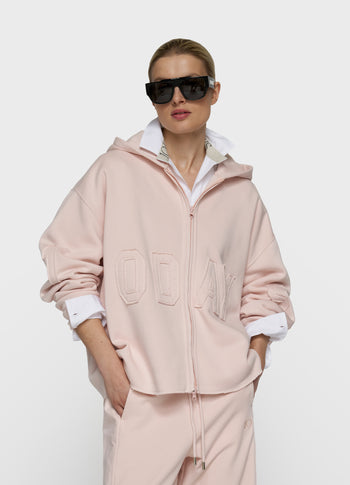 statement zip hoodie | powder