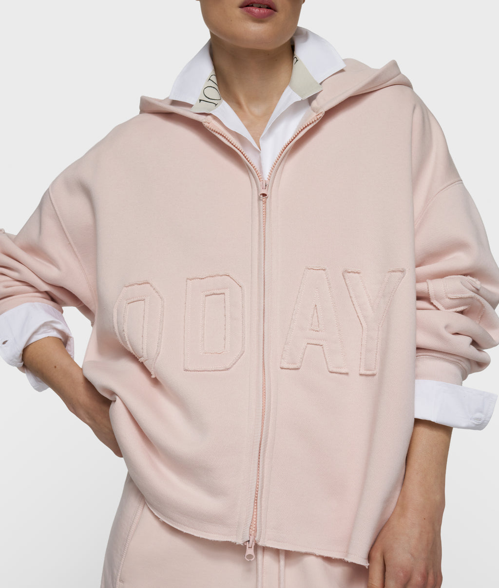 statement zip hoodie | powder