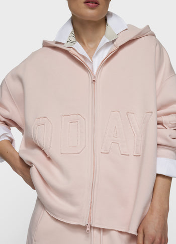 statement zip hoodie | powder