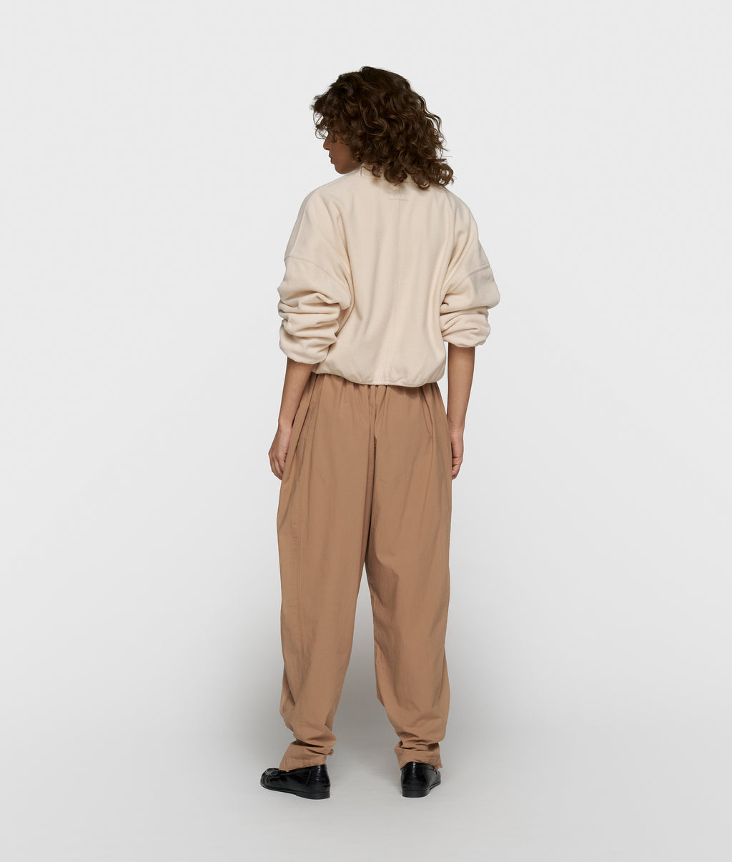 brushed baseball cardigan | powder